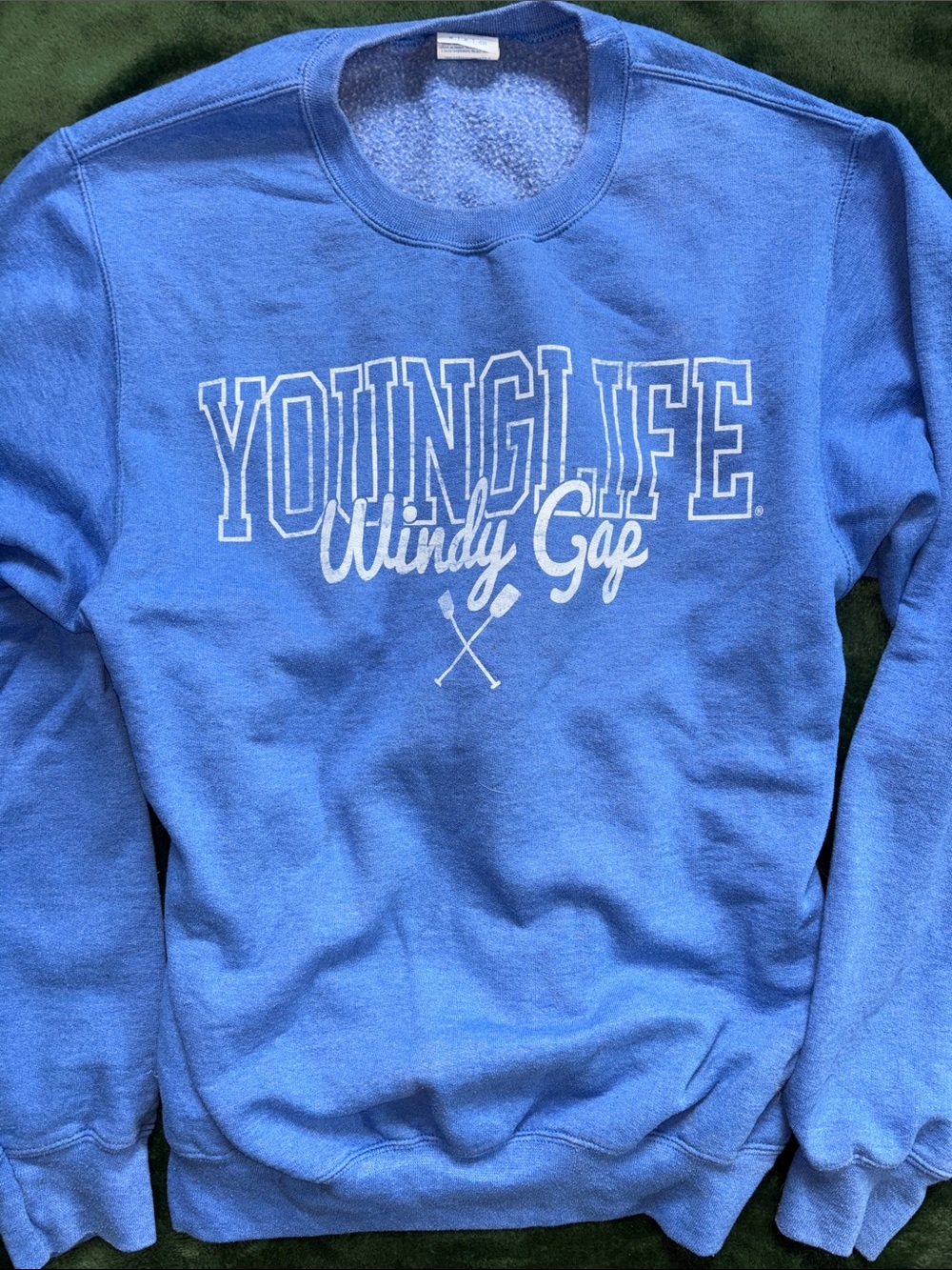 Port & Company Blue Sweatshirt with White Graphic